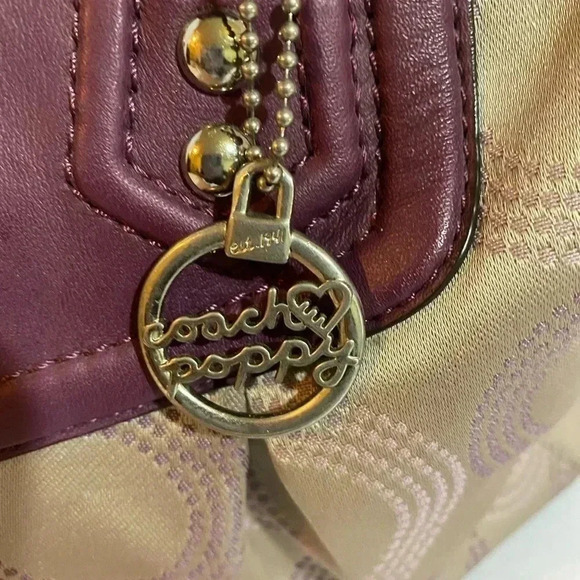 Coach CC signature print nylon leather satchel handbag - Picture 3 of 11